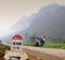 Hmong people walking on countryside road in Hagiang, Vietnam