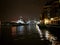 HMS Belfast and Tower Bridge at night, London