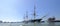 HMS Warrior (1862) - the first British ironclad battleship built for the Royal Navy -  in spring afternoon light with slow shutter