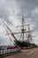 HMS Warrior docked in Portsmouth, Britain`s first iron clan warship