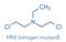 HN1 nitrogen mustard molecule. Skeletal formula.