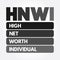 HNWI - High Net-Worth Individual acronym, business concept background