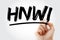 HNWI - High Net-Worth Individual acronym with marker, business concept background