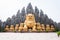 Ho Chi Minh City, Vietnam, 12,25,2017 gold dragons statues