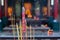 Ho Chi Minh City, Vietnam: burning incense sticks in front of the main altar in Thien Hau Pagoda