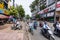 Ho Chi Minh City, Vietnam - November 8, 2022: A small back street in the Tran Hung Alleys area of District 1 in Saigon. People on