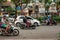 HO CHI MINH,SAIGON, VIETNAM - DECEMBER 25, 2016: A traffic jam in the city of Ho Chi Minh, Vietnam. Hundrgeds of moped and scooter