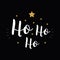 Ho Ho Ho Christmas vector gold greeting text lettering black background