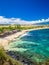 Ho`okipa Beach Park in Maui Hawaii, windsurfing site, big waves and big Turtles