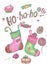 Ho Santa Claus words, christmas socks and candy