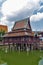 Ho Trai - Traditional Thai-style building used as a library that houses Buddhist scriptures Tripitakal at Wat Mahathat Temple