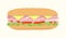 Hoagie submarine sandwich