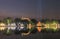 Hoan Kiem lake night cityscape Hanoi Vietnam