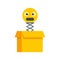 Hoax emoji box icon flat isolated vector