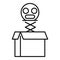 Hoax emoji box icon, outline style