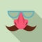 Hoax face mask icon, flat style