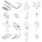 Hoax icons set vector outline