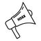 Hoax megaphone icon, outline style