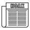 Hoax newspaper icon, outline style