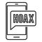 Hoax phone sms icon, outline style