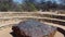 Hoba meteorite view point, Namibia, Africa. The meteorite is composed by high density heavy metals