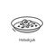 Hobakjuk icon.Traditional korean pumpkin porridge.Line vector illustration