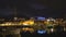 Hobart, Tasmania, Australia - April,11, 2016: night time view of fishing vessels at Victoria Dock in Hobart