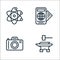 Hobbies line icons. linear set. quality vector line set such as blacksmith, camera, travel