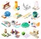 Hobby Crafts Isometric Icons Set