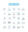 Hobby game vector line icons set. Gaming, Tabletop, Role-Playing, Fishing, Painting, Woodworking, Astronomy illustration