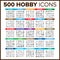 Hobby Icon Thin Line Big Set Vector