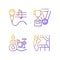 Hobby and leisure gradient linear vector icons set