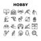 Hobby Leisure Time Collection Icons Set Vector