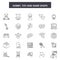 Hobby toy and game shop line icons, signs, vector set, linear concept, outline illustration