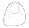 Hobo Bag silhouette. Fashion accessory technical illustration. Vector satchel front 3-4 view for Men, women, unisex