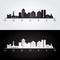 Hoboken, New Jersey skyline and landmarks silhouette