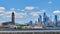 Hoboken Terminal, formerly the Erie-Lackawanna Railroad and Ferry Terminal in Hoboken, NJ is across the Hudson River from the