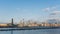 Hoboken train station in New Jersey with view of midtown Manhattan