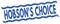 HOBSON`S CHOICE text on blue lines stamp sign