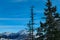 Hochanger - Panoramic view of snow capped mountain peak Hohe Veitsch on the way to mount Hochanger, Muerzsteg Alps