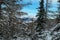 Hochanger - Panoramic view of snow capped mountain peak Hohe Veitsch on the way to mount Hochanger, Muerzsteg Alps