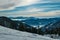 Hochanger - Scenic view of magical snow capped mountain peaks on the way to mount Hochanger, Muerzsteg Alps, Styria,