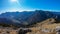 Hochblaser - Panoramic aerial view of remote alpine village Eisenerz, Styria, Austria. Looking at majestic mountain peaks