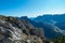 Hochblaser - Panoramic aerial view of remote alpine village Eisenerz, Styria, Austria. Looking at majestic mountain peaks