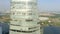 HOCHIMINH, VIETNAM - APRIL, 2020: Aerial panorama view of the helipad of Bitexco business center in Hochiminh.