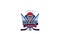Hockey Badge Logo Design. Graphics Sport Team Identity Label