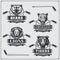 Hockey badges, labels and design elements. Sport club emblems with bear, lion, tiger and leopard.