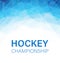 Hockey championship blue abstract poster with geometric pattern.