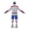 Hockey Gear on white. Front view. 3D illustration