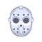 Hockey goalie mask icon, cartoon style